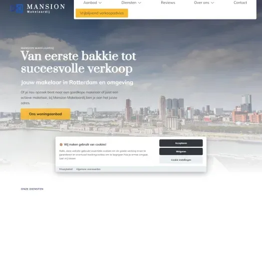 Screenshot der Website von www.mansionmakelaardij.nl