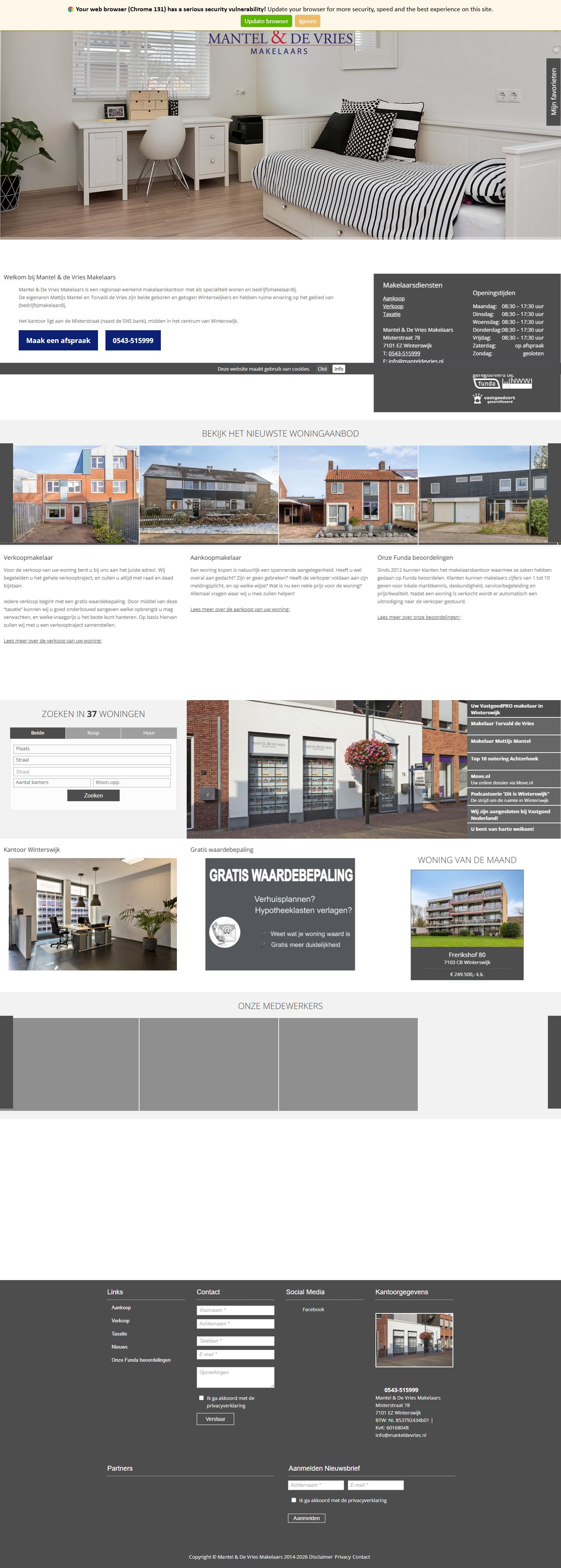 Foto van het kantoor van Mantel & de Vries Makelaars