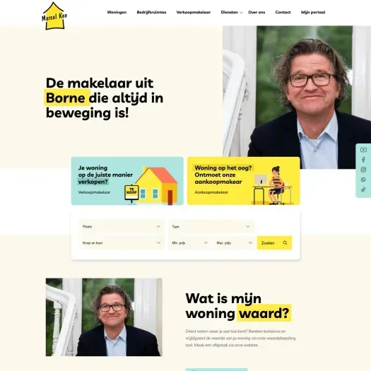 Screenshot van de website van www.marcel-kon.nl