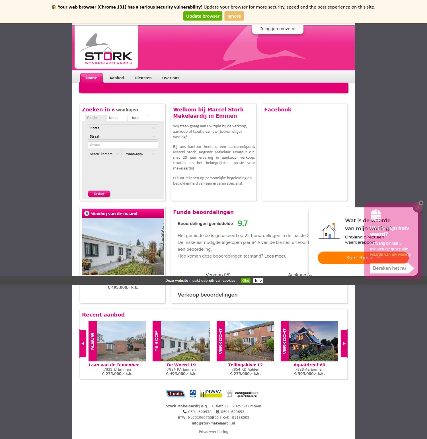 Screenshot der Website von www.storkmakelaardij.nl
