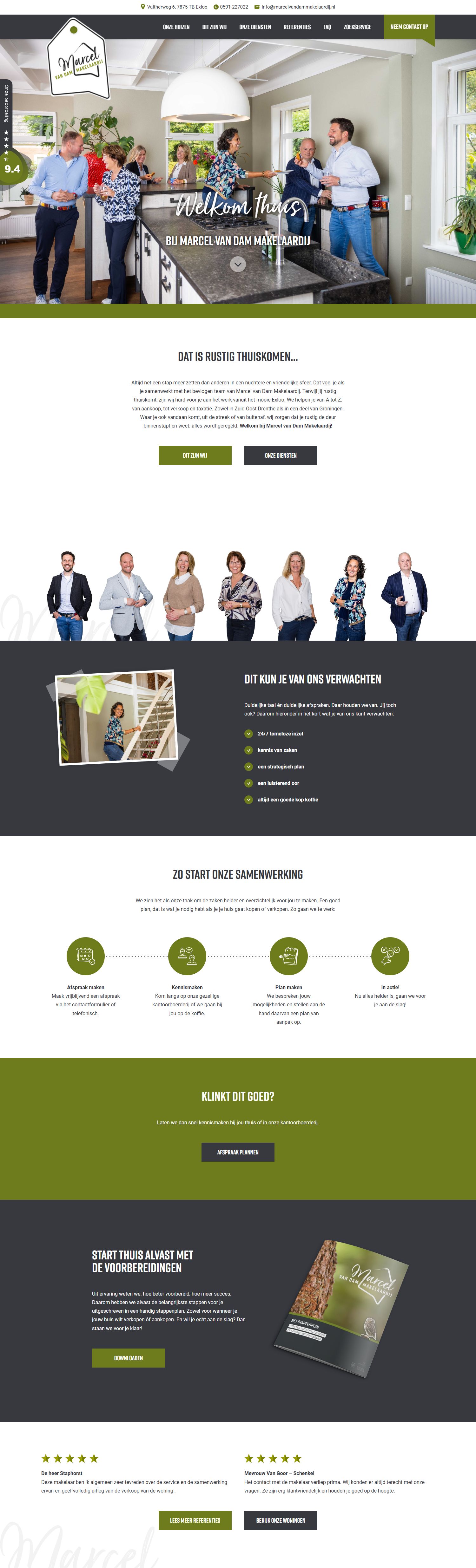 Capture d'écran du site web de www.marcelvandammakelaardij.nl
