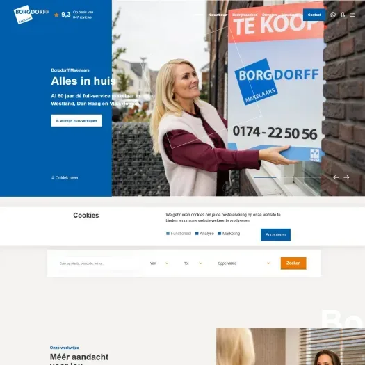Screenshot van de website van borgdorff.nl
