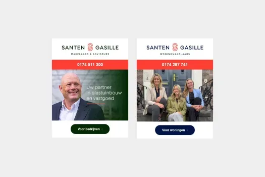 Screenshot van de website van santen-gasille.nl