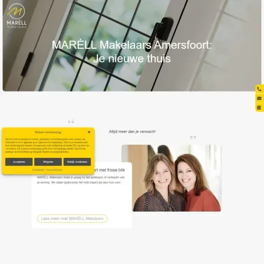 Screenshot van de website van www.marellmakelaars.nl