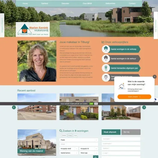 Screenshot van de website van www.mariankemink.nl