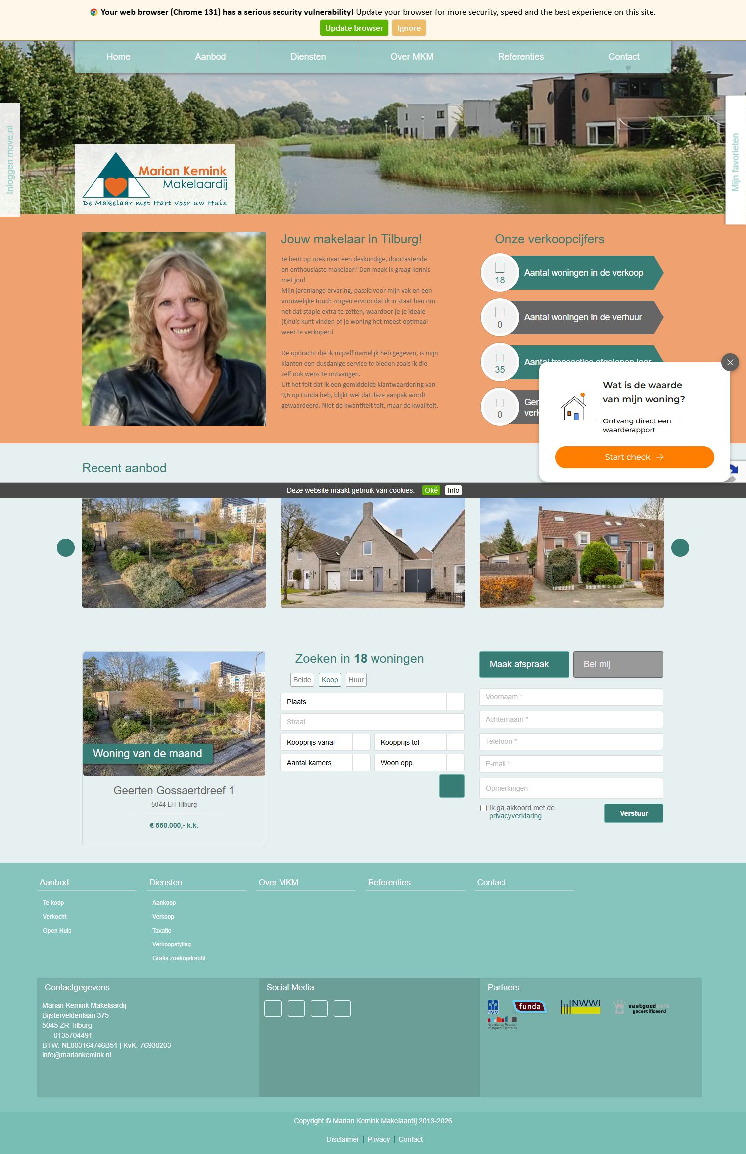 Capture d'écran du site web de www.mariankemink.nl