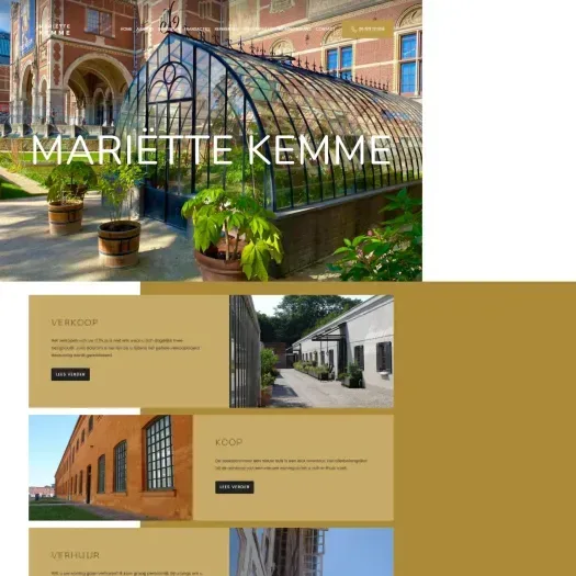 Screenshot van de website van www.mariettekemme.nl