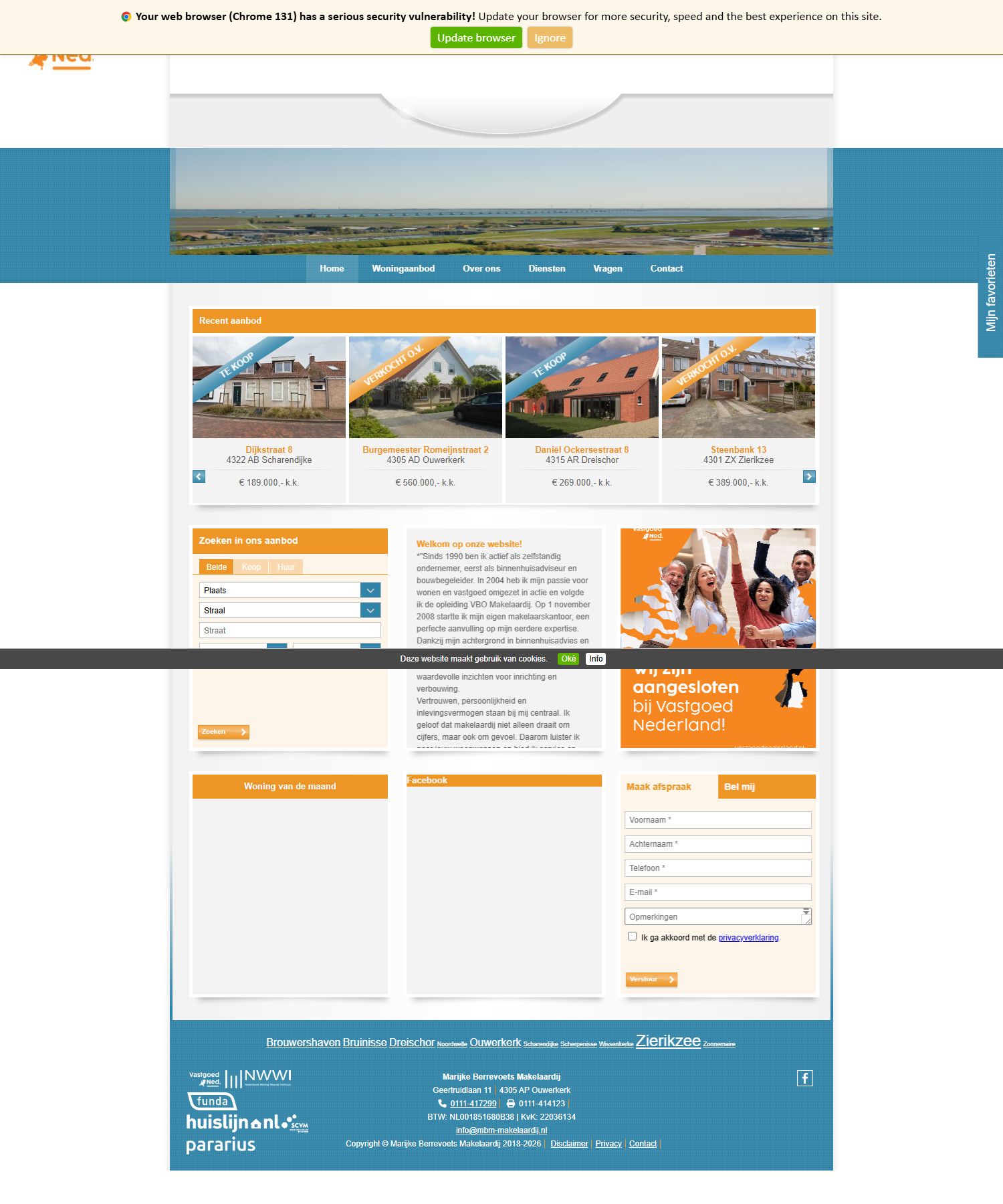Screenshot der Website von www.mbm-makelaardij.nl