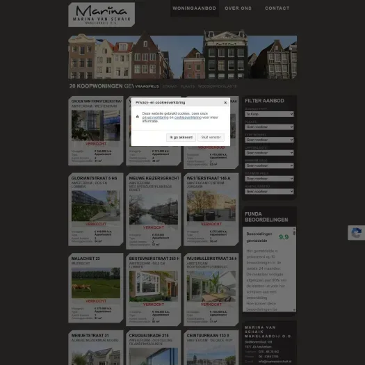 Screenshot of the website of www.marinavanschaik.nl