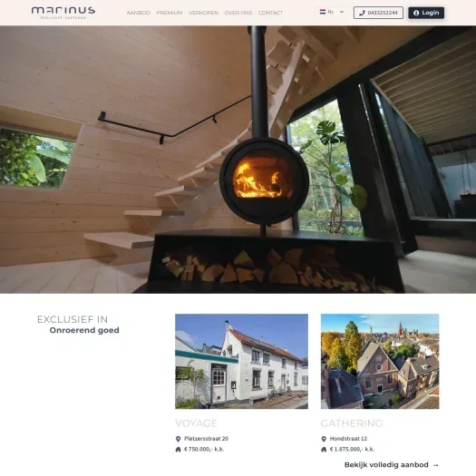 Capture d'écran du site web de www.marinus-vastgoed.nl