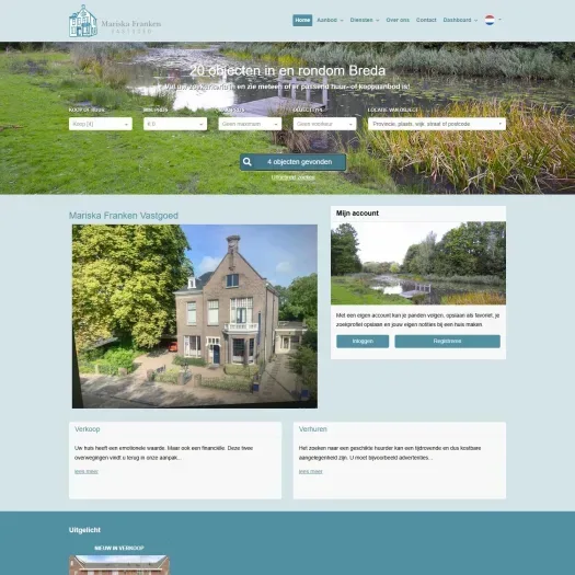 Screenshot of the website of www.mfvastgoed.nl