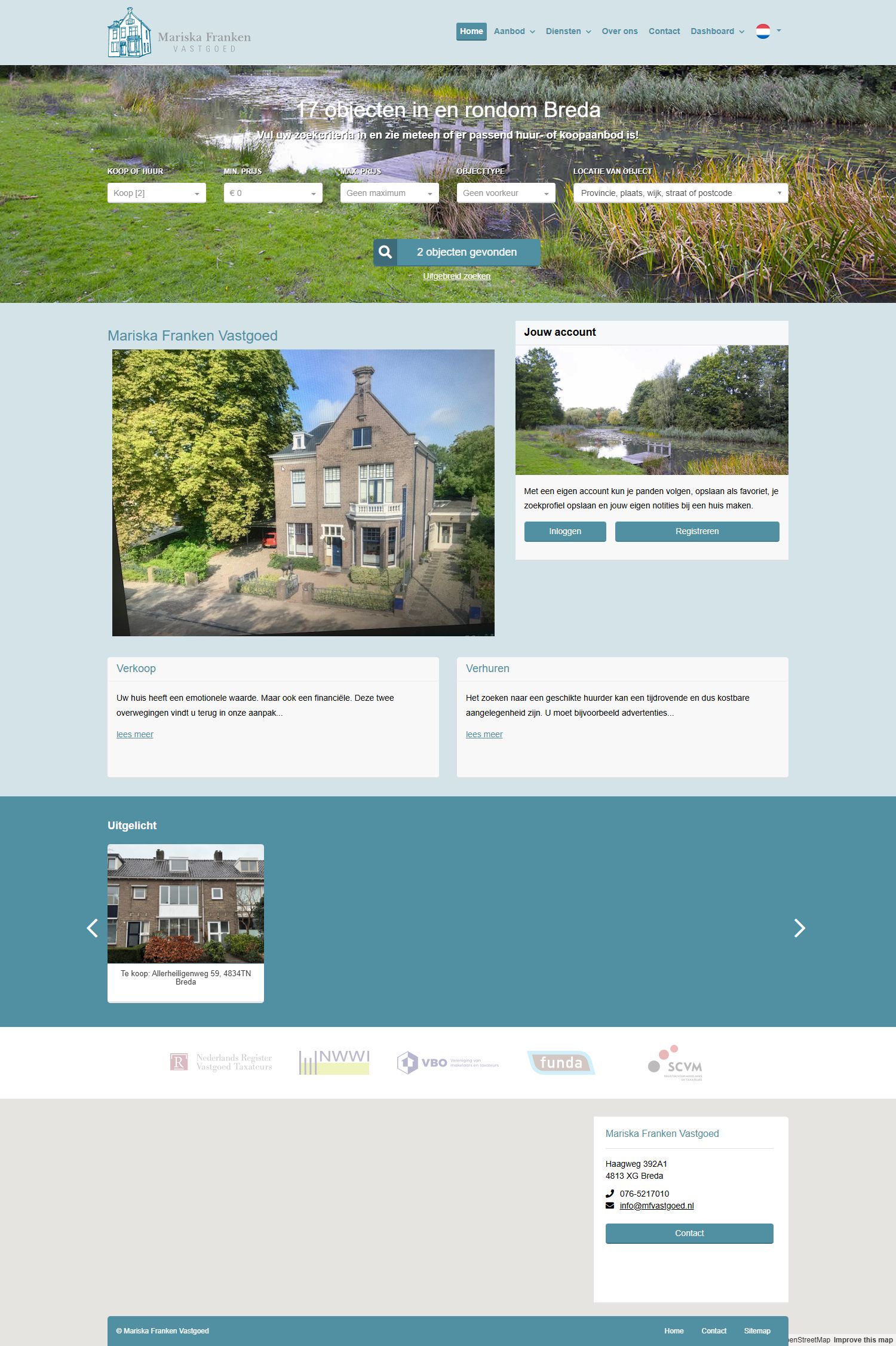 Capture d'écran du site web de www.mfvastgoed.nl