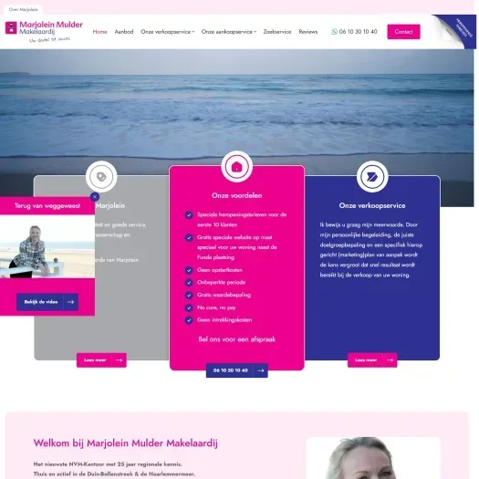 Screenshot van de website van www.marjoleinmuldermakelaardij.nl