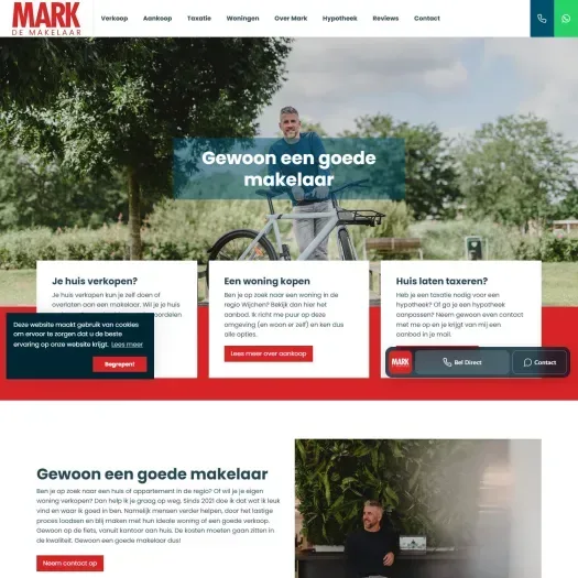 Screenshot van de website van www.markdemakelaar.nl