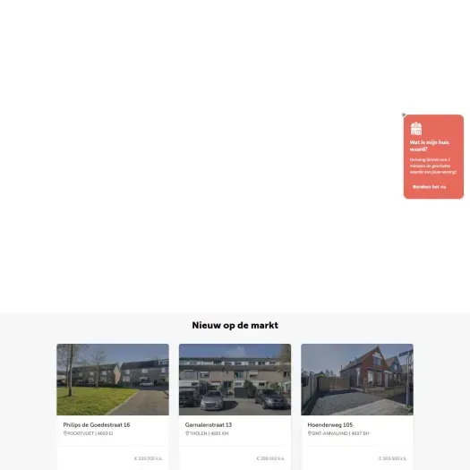 Screenshot of the website of www.markmakelaardij.nl