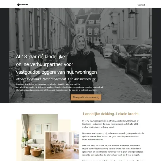 Screenshot van de website van www.marktpand.nl