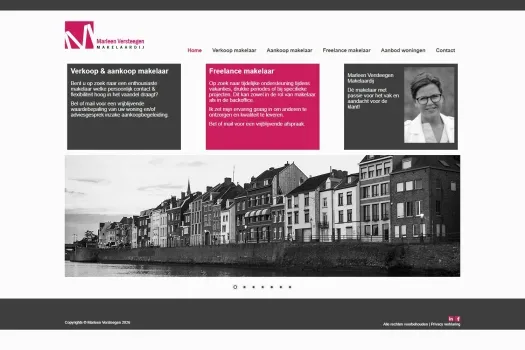 Screenshot van de website van marleenversteegen.nl