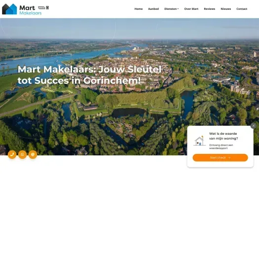 Screenshot van de website van www.martmakelaars.nl