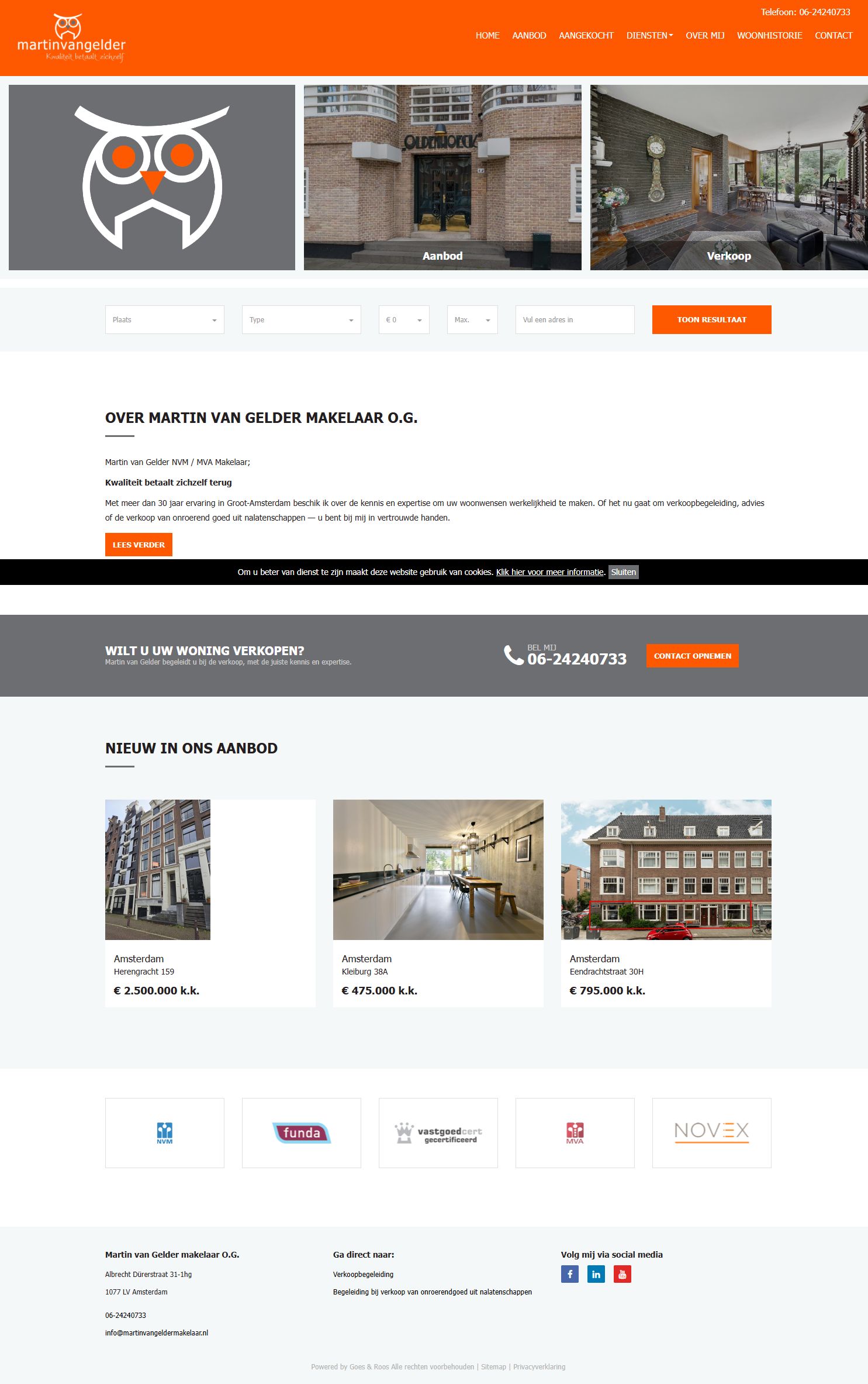 Screenshot der Website von www.martinvangeldermakelaar.nl