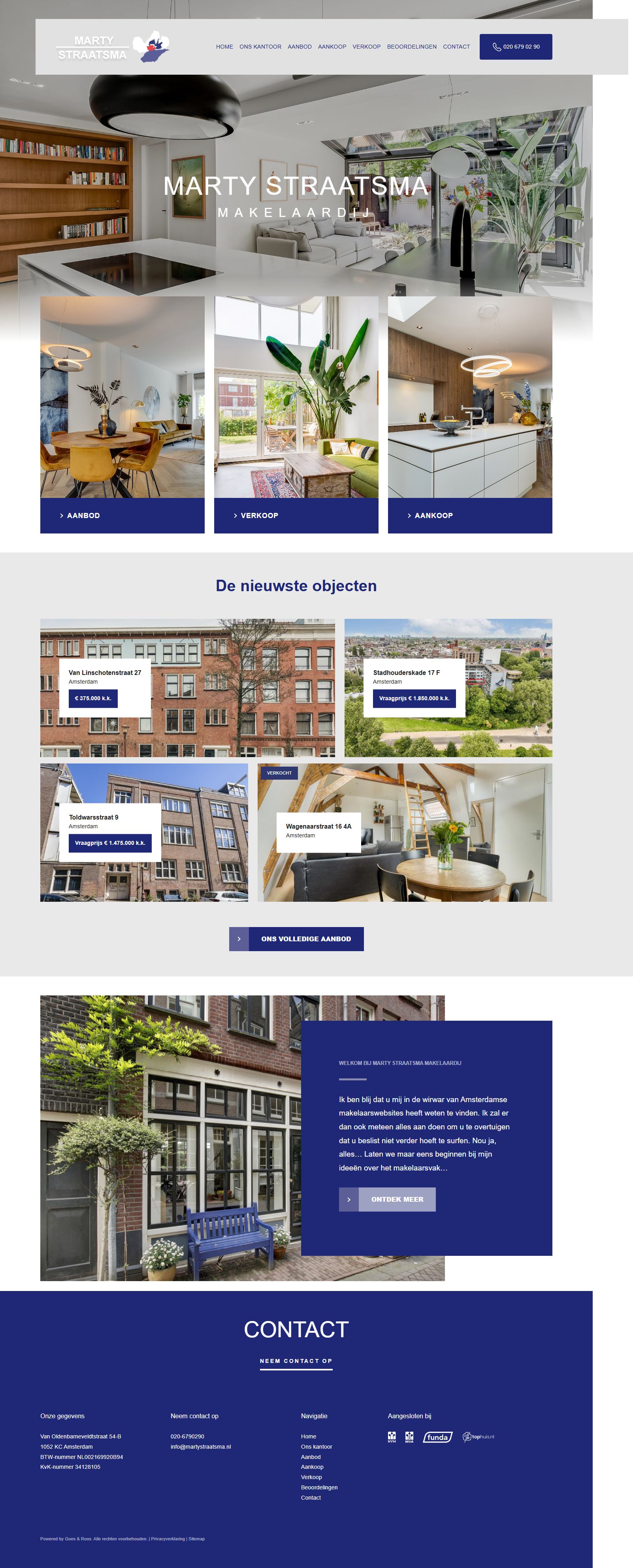 Screenshot of the website of www.martystraatsma.nl