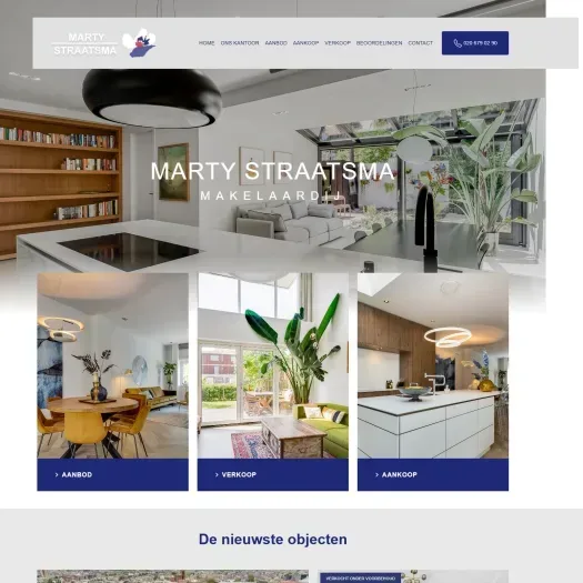 Screenshot of the website of www.martystraatsma.nl
