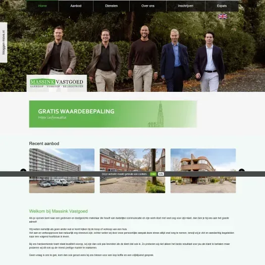 Screenshot van de website van www.massinkvastgoed.nl