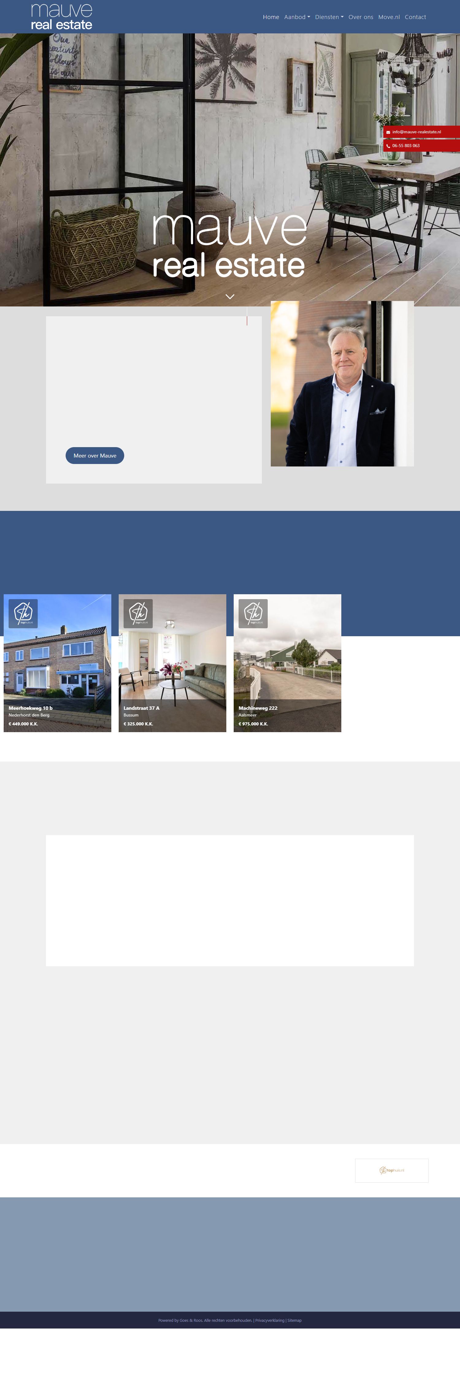 Screenshot van de website van www.mauve-realestate.nl
