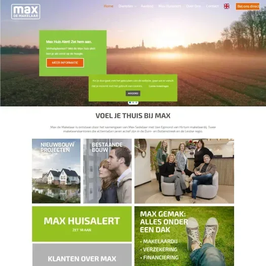 Screenshot van de website van www.maxdemakelaar.nl