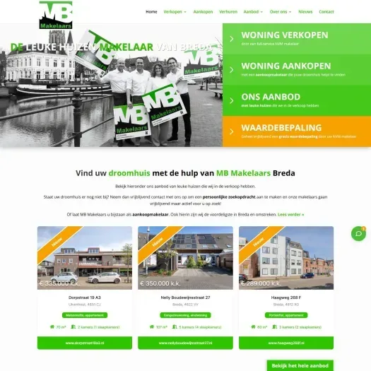 Screenshot der Website von www.mbmakelaars.nl