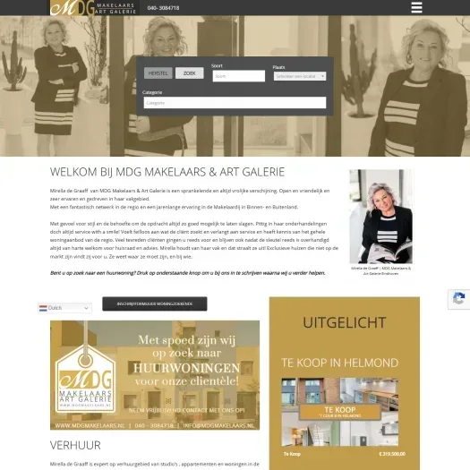 Screenshot van de website van www.mdgmakelaars.nl