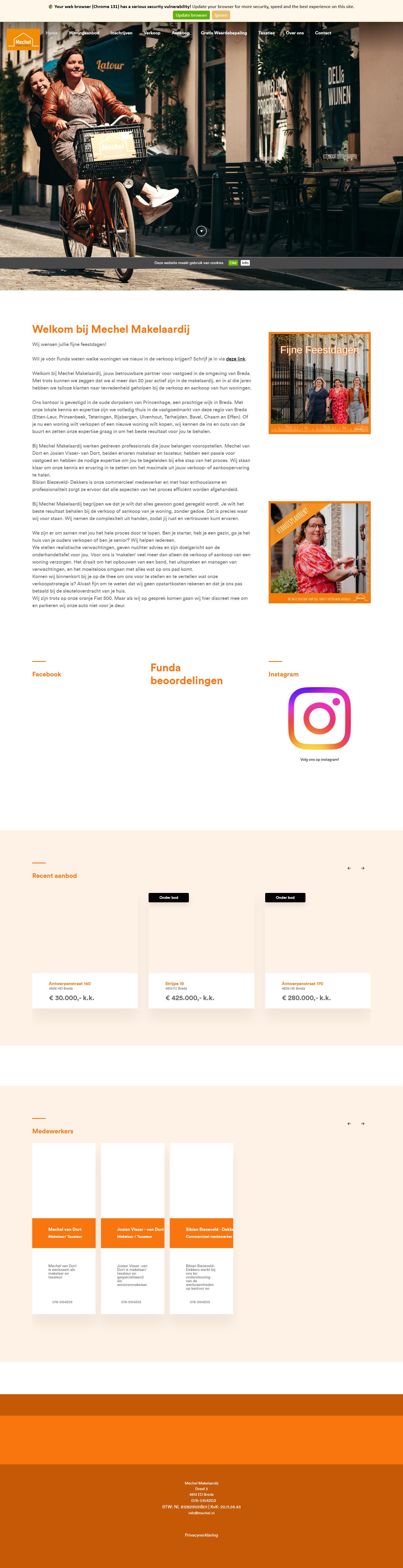 Screenshot der Website von www.mechelmakelaardij.nl