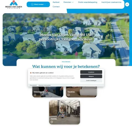 Screenshot van de website van www.meeksvanoijen.nl