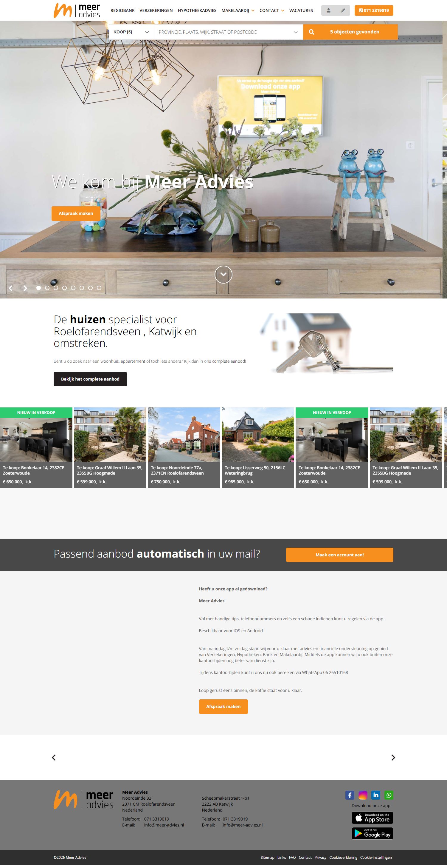 Capture d'écran du site web de www.meer-advies.nl