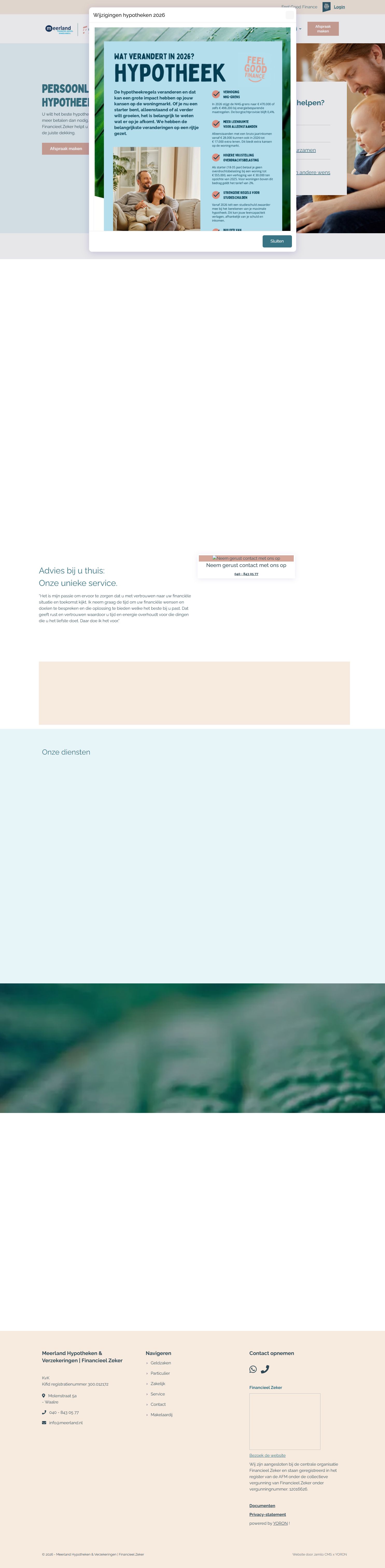 Screenshot der Website von www.meerland.nl