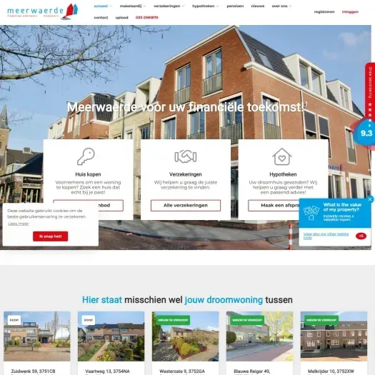Screenshot van de website van www.meerwaerde.nl