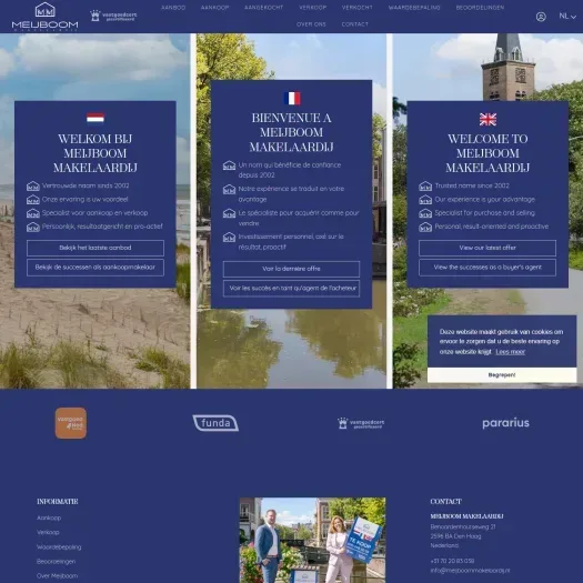 Capture d'écran du site web de www.meijboommakelaardij.nl