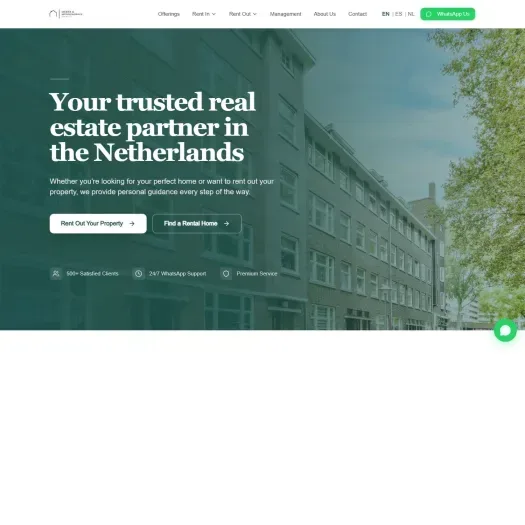 Screenshot of the website of mmre.nl