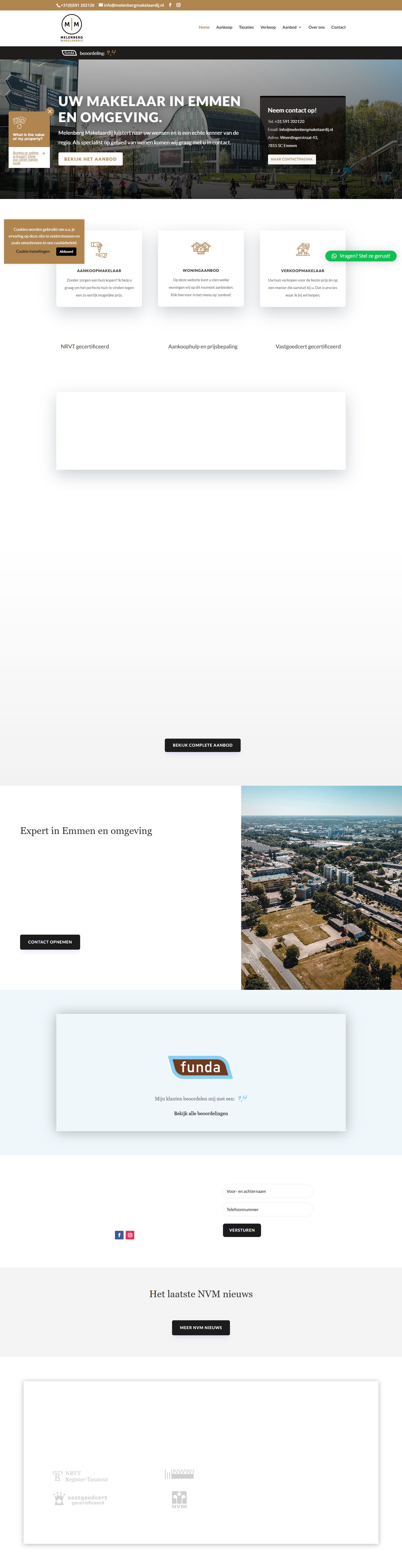 Capture d'écran du site web de www.melenberg.nl
