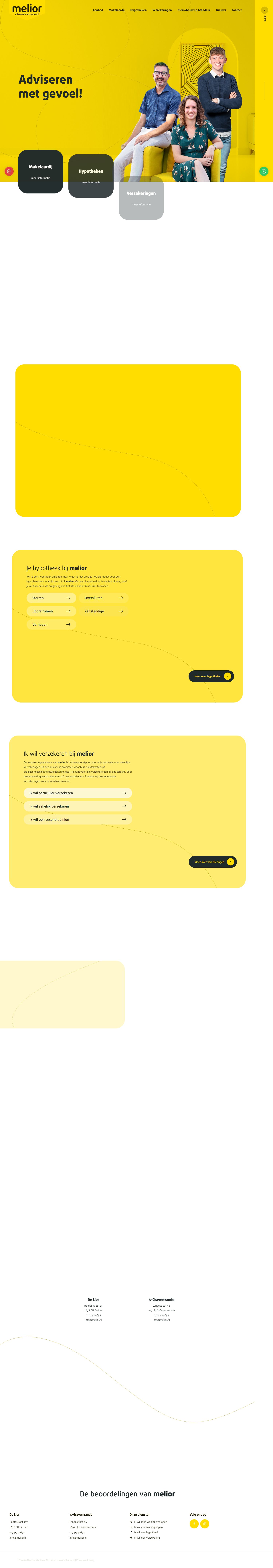 Screenshot der Website von www.melior.nl