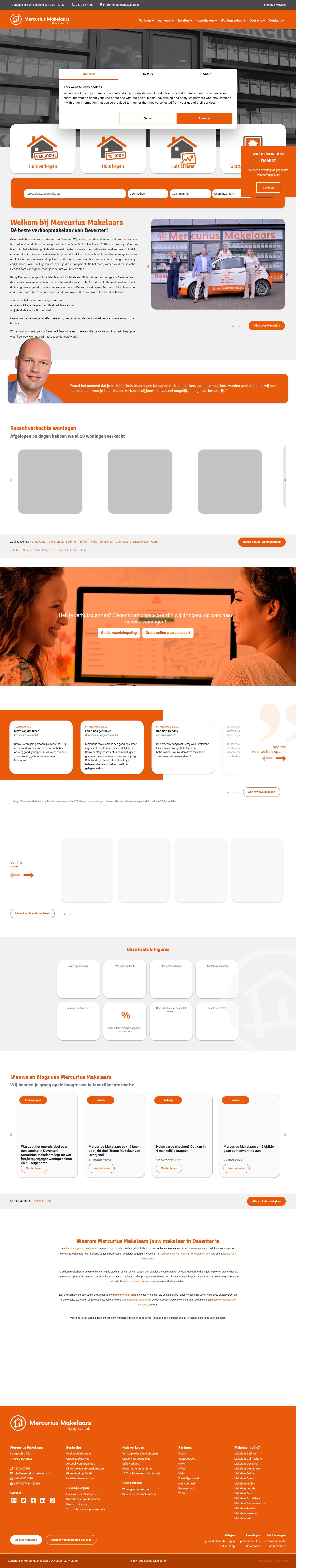 Screenshot der Website von www.mercuriusmakelaars.nl