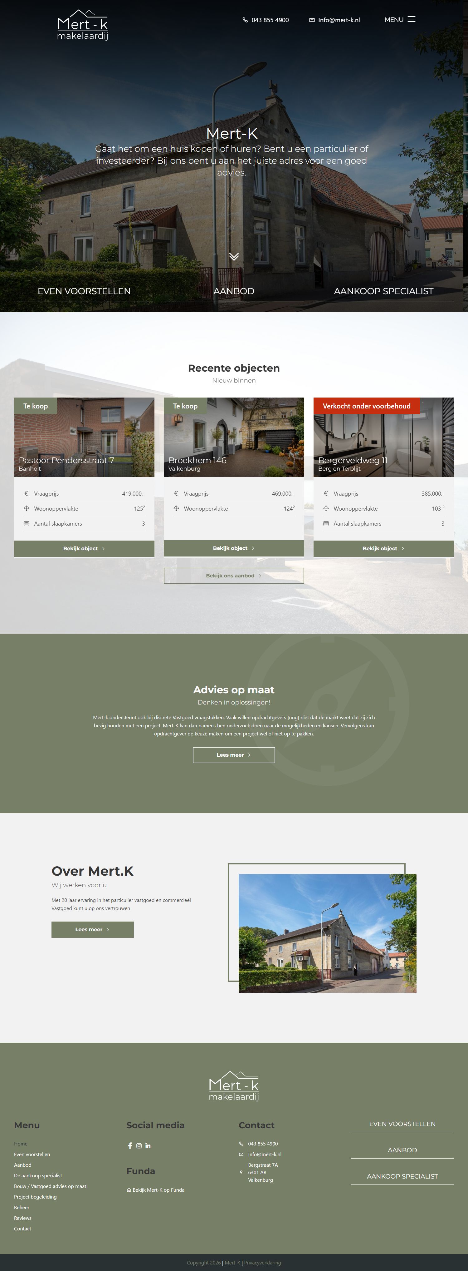 Screenshot of the website of www.mert-k.nl