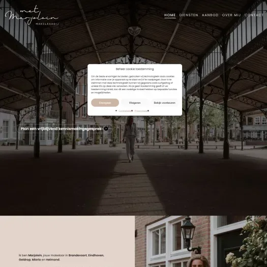 Screenshot der Website von www.metmarjoleinmakelaardij.nl
