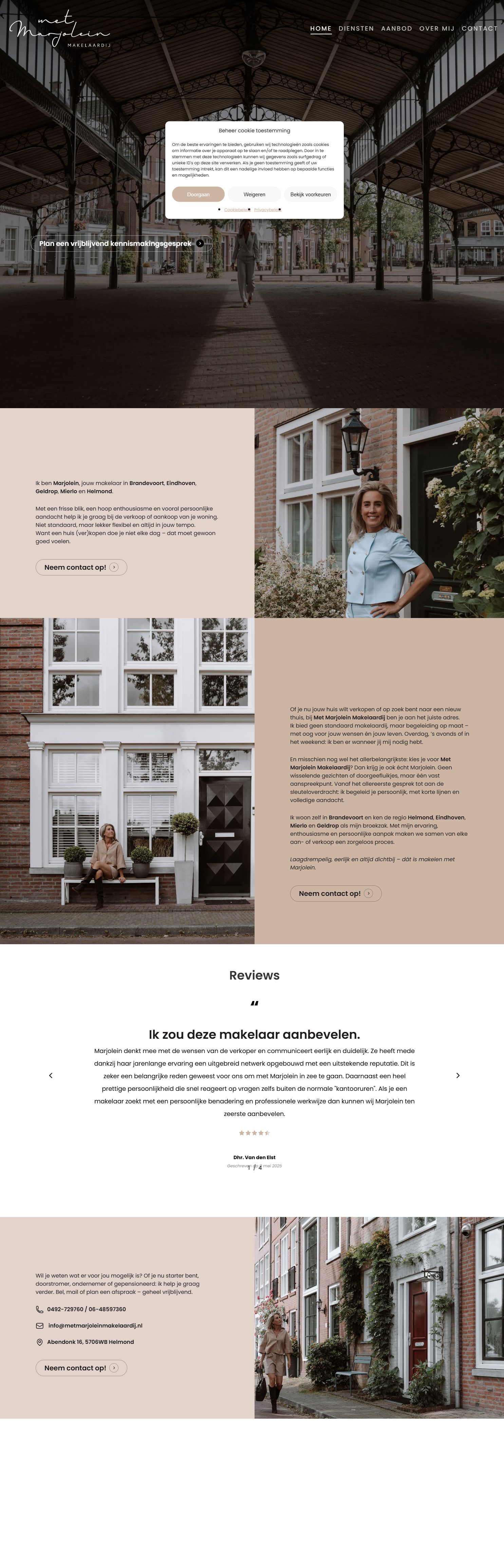 Screenshot der Website von www.metmarjoleinmakelaardij.nl