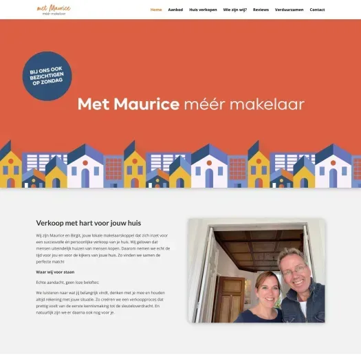 Screenshot van de website van www.met-maurice.nl