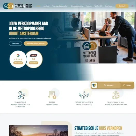 Screenshot van de website van www.metropoolmakelaars.nl