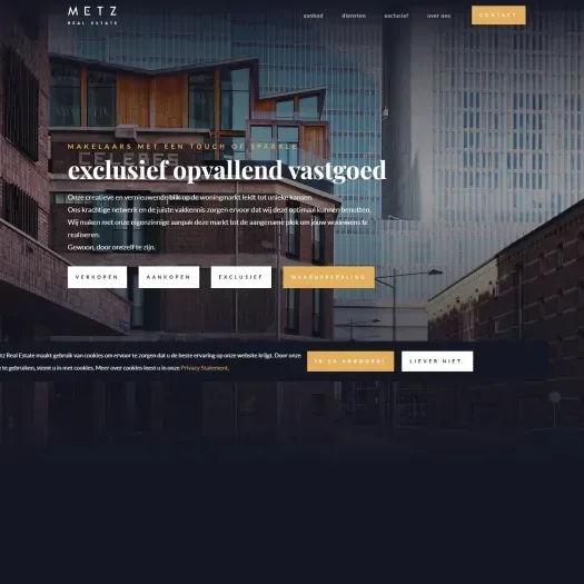 Screenshot of the website of www.metzrealestate.nl