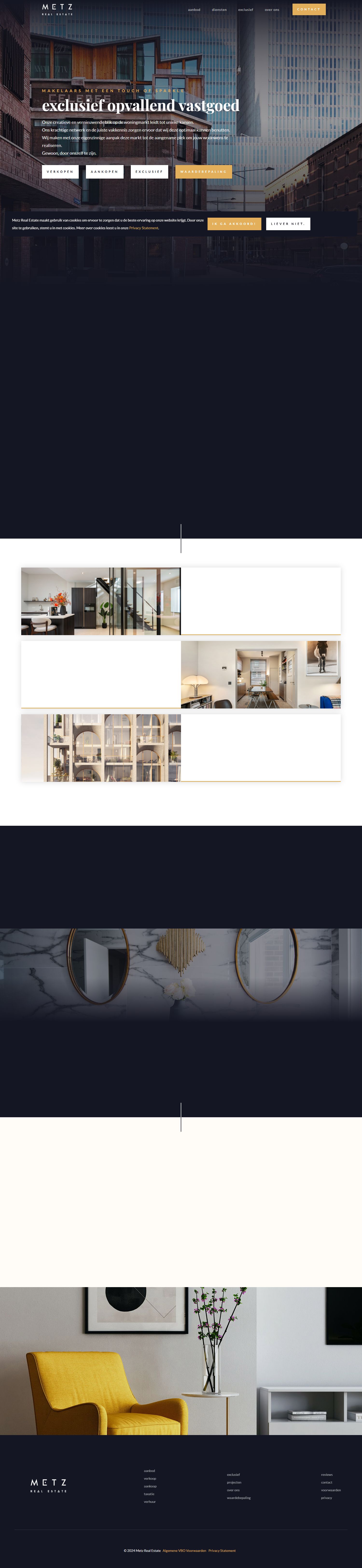 Screenshot der Website von www.metzrealestate.nl