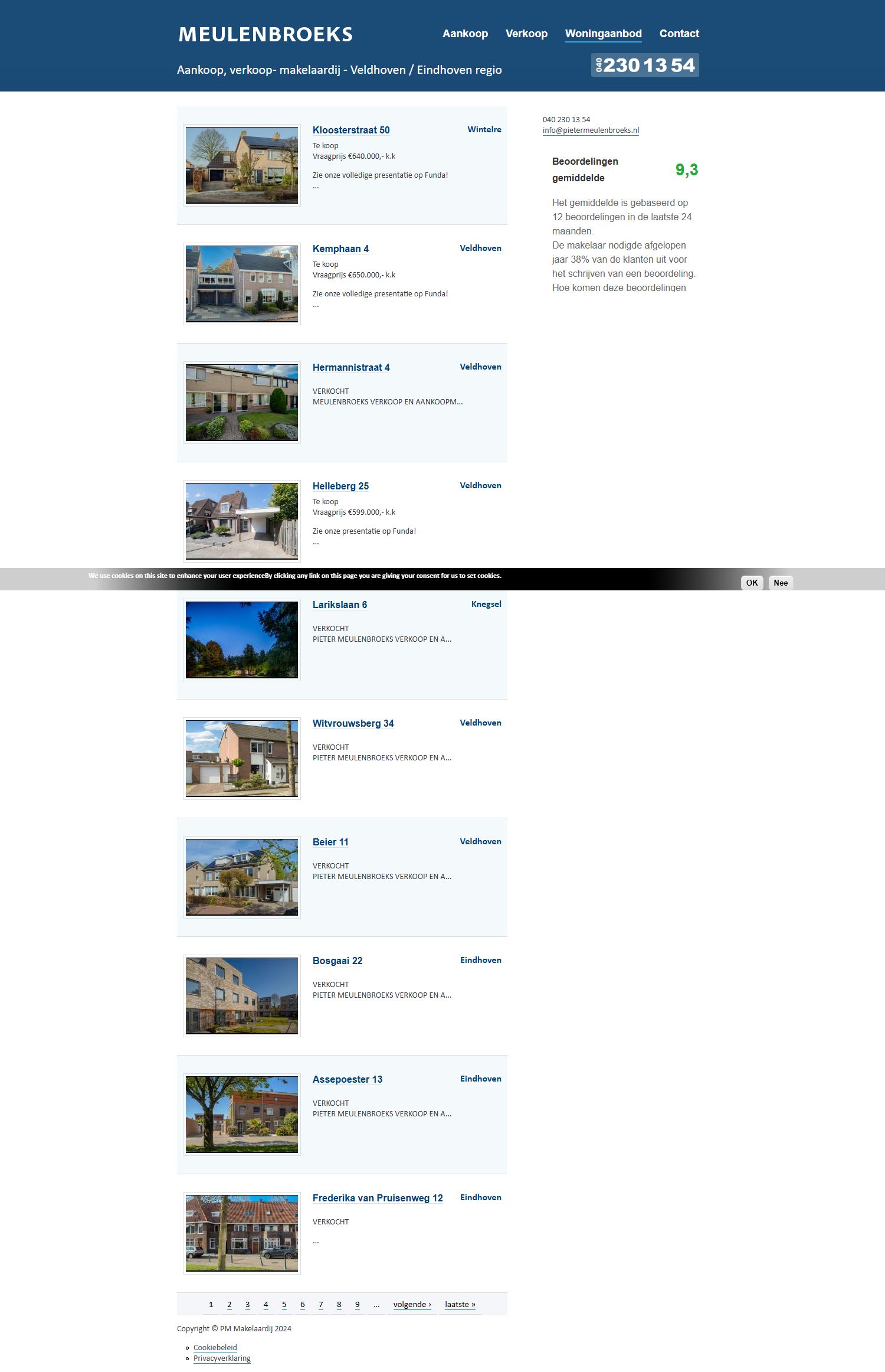 Screenshot of the website of www.pietermeulenbroeks.nl