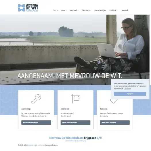 Screenshot van de website van www.mdwmakelaars.nl