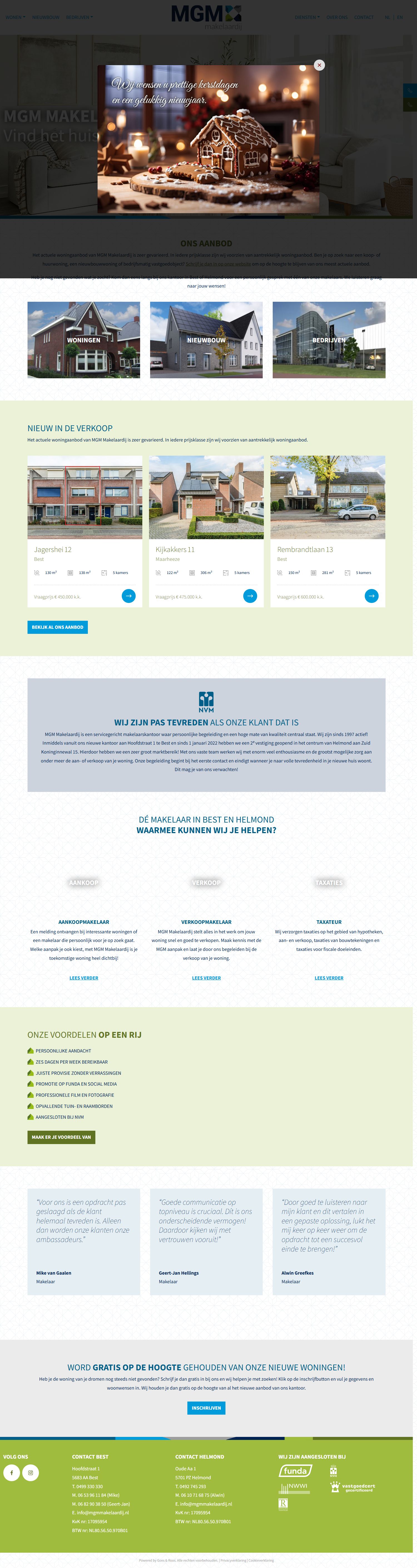 Screenshot der Website von www.mgmmakelaardij.nl